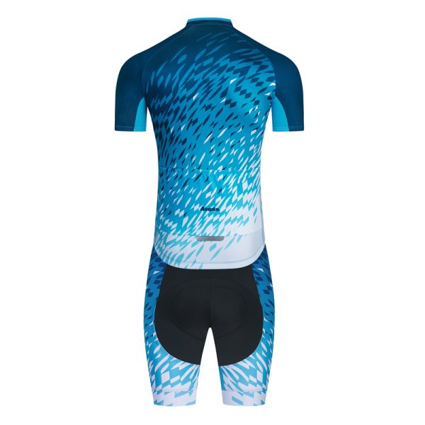 brand new Short Sleeve white Men Bike Cycling Jersey Shirt GEL Bib Shorts Set - Image 4