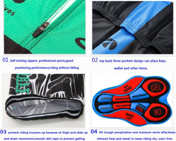 brand new outdoor Sport Short Sleeve Men Bike Cycling Jersey Shirt GEL  Shorts Set ty030 - Image 6