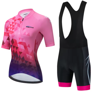 brand new outdoor Sport Short Sleeve Women Bike Cycling Jersey Shirt GEL Bib Shorts Set ty025