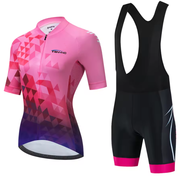 brand new outdoor Sport Short Sleeve Women Bike Cycling Jersey Shirt GEL Bib Shorts Set ty025